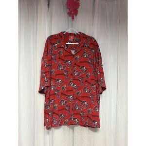 NFL Tampa Bay Buccaneers Hawaiian Shirt Men's XL Red Rayon Button Front Vintage